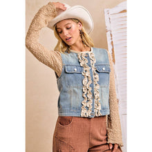 Load image into Gallery viewer, Denim Ruffle Layering Vest
