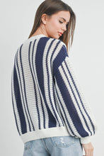 Load image into Gallery viewer, Drop Shoulder Striped Pattern Sweater
