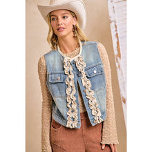 Load image into Gallery viewer, Denim Ruffle Layering Vest
