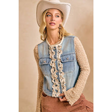 Load image into Gallery viewer, Denim Ruffle Layering Vest
